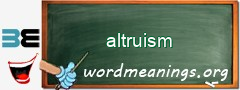 WordMeaning blackboard for altruism